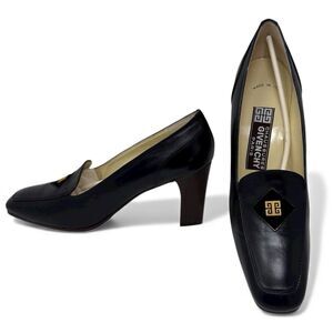 VTG New Givenchy Black Pump Heels Shoes Size 7.5 AA NIB